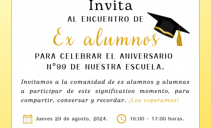 Invitación a Encuentro de ex alumnos, Instagram de escuela. (2)