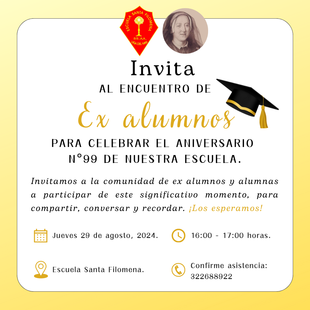 Invitación a Encuentro de ex alumnos, Instagram de escuela. (2)