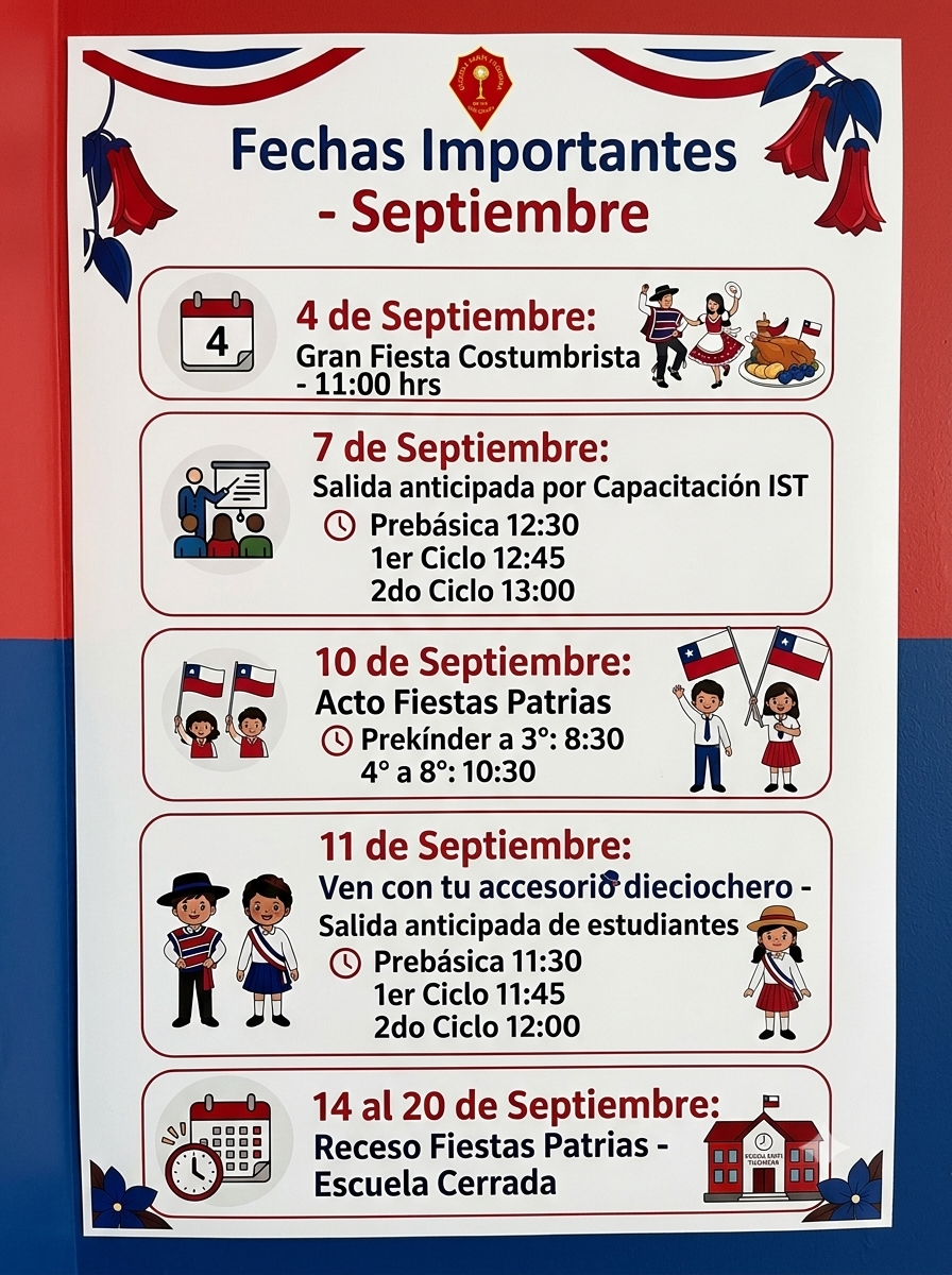 Circular N°15 - Fechas importantes Septiembre